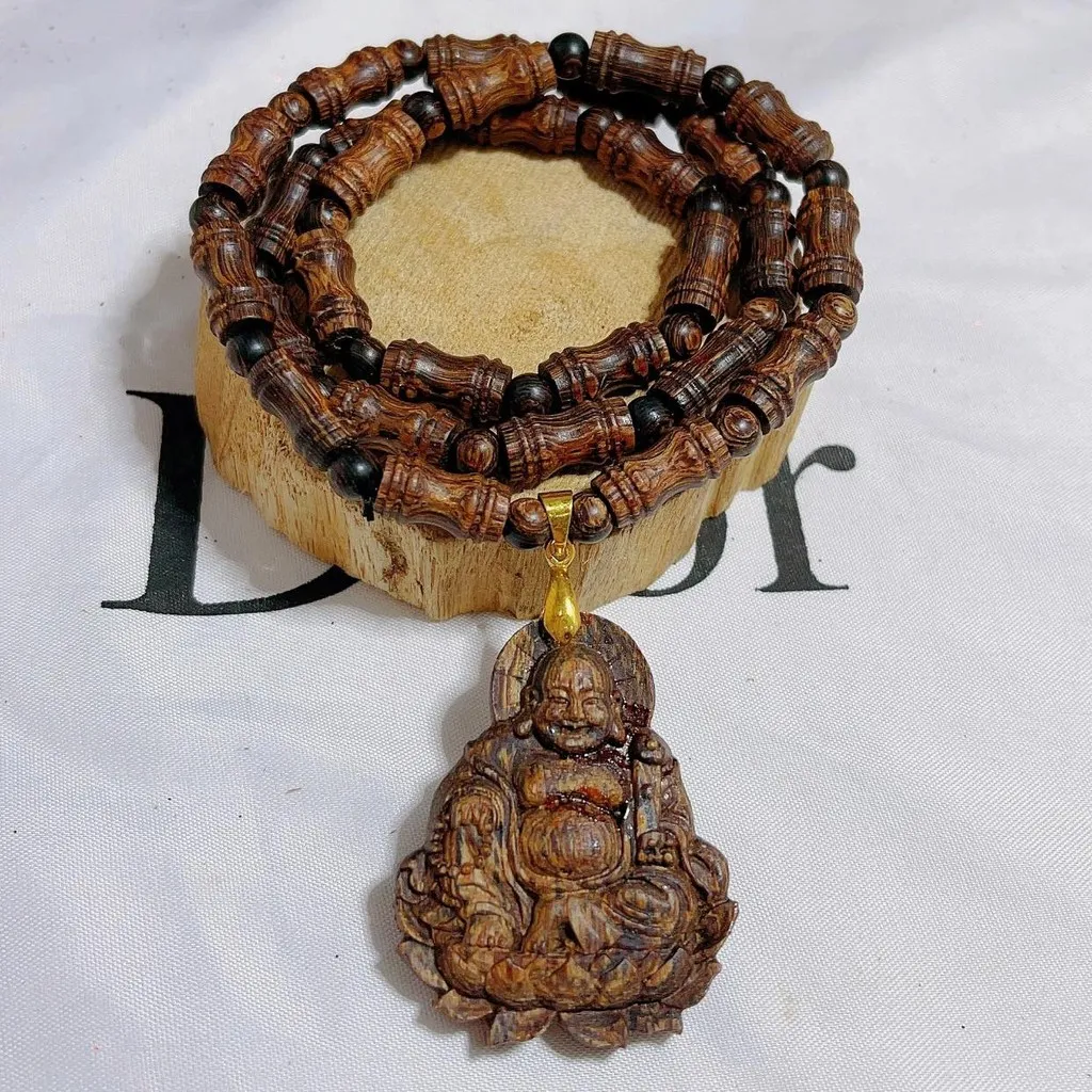 Dây Chuyền Phật Di Lặc Trầm Hương Sánh Chìm Thiên Nhiên - Thắng Giang