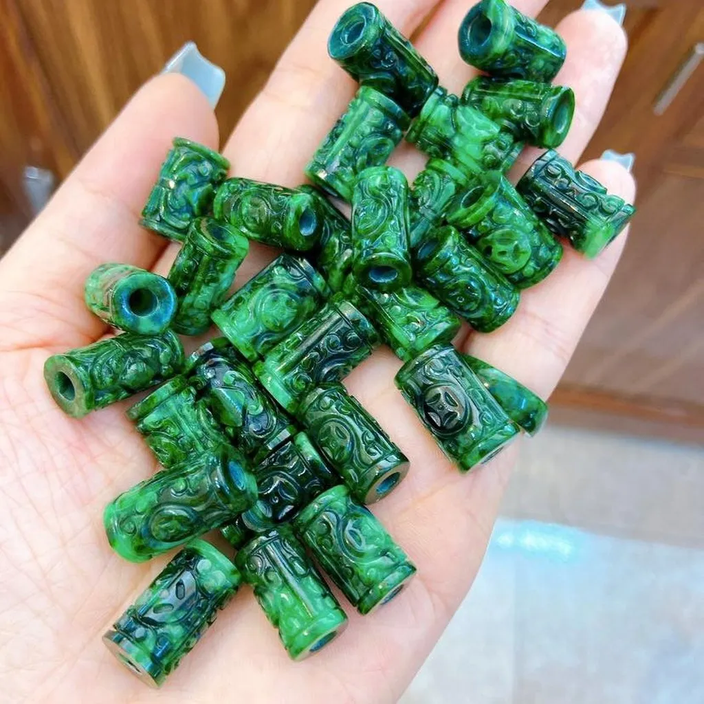 Alternative view of [ 1 Viên ] Charm Lu Thống Ngọc Cẩm Thạch Sơn Thủy Thiên Nhiên Trạm Kim Tiền - Thắng Giang