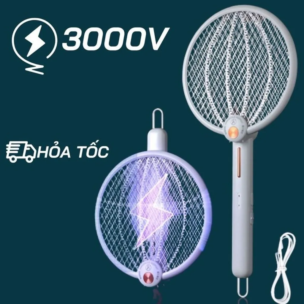 Cây Vợt Muỗi Thông Minh, Gấp Gọn 2in1 Dp1226, 839 - Su