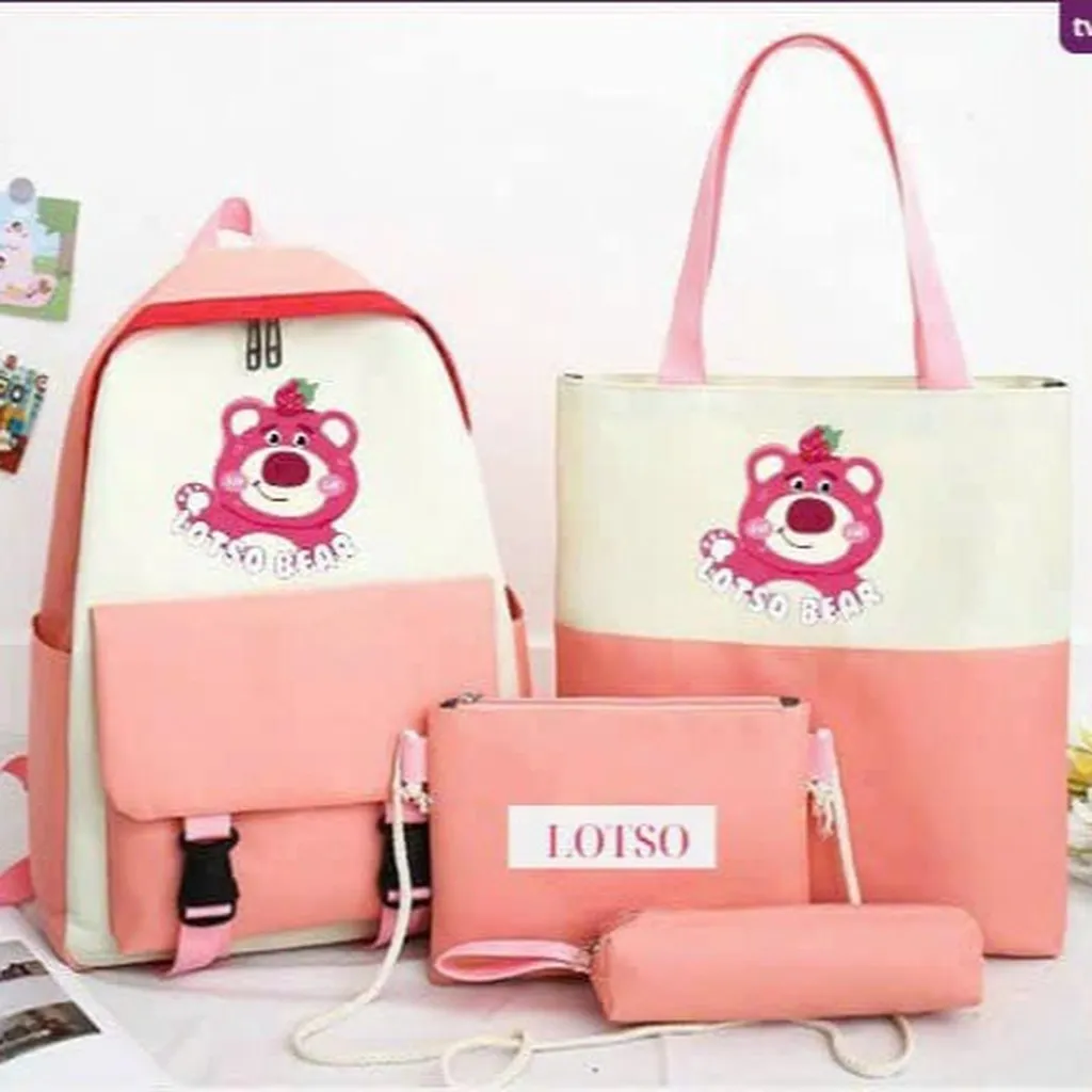 Alternative view of Set Balo 4 Món Gấu Dâu Losto Siêu Cute Sa123 - Sam Store