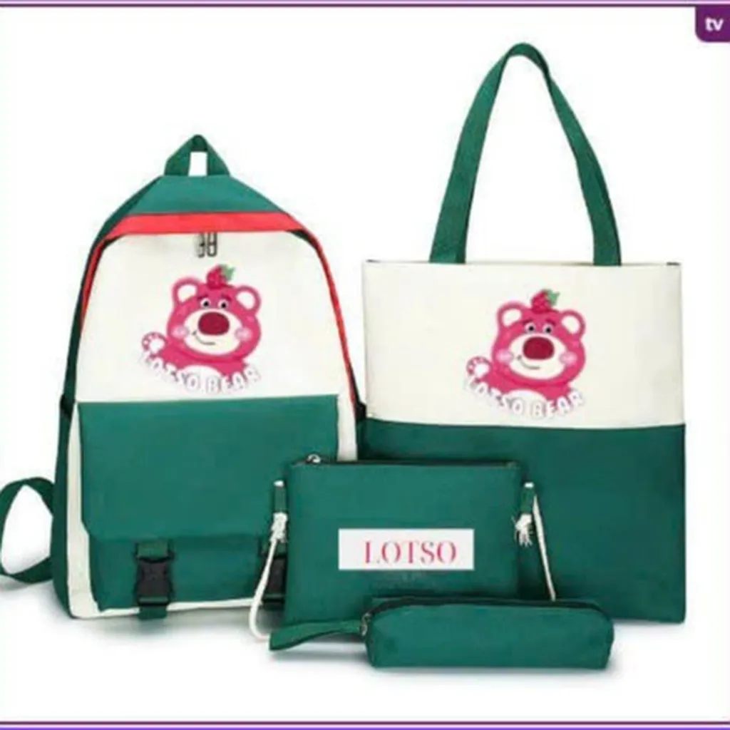 Set Balo 4 Món Gấu Dâu Losto Siêu Cute St71 - Nana House