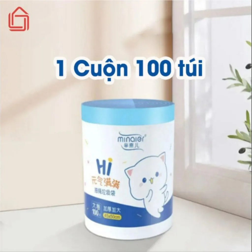Alternative view of Cuộn 100 Túi Đựng Rác Dây Rút Minaier Tự Hủy, Siêu Dai, Chống Rò Rỉ Nước, Không Sợ Bẩn Tay 45*50 Cm Ctb302 - Bechip