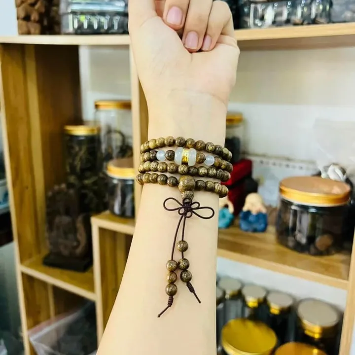 Alternative view of Vòng Tay Trầm Hương Tốc Loại 1 Thiên Nhiên Phối Lu Thống - Thắng Giang