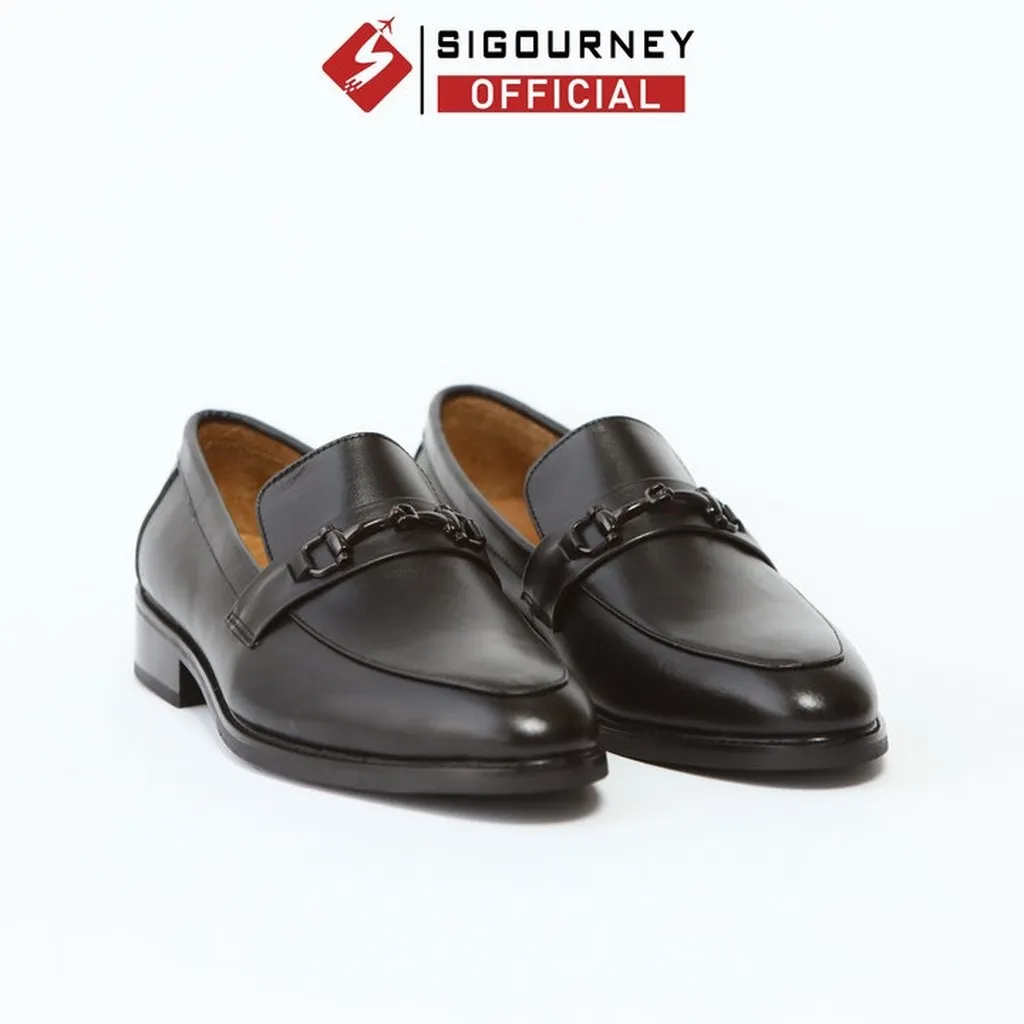 Giày Tây Nam Đế Phíp Gỗ Cao Cấp Scc-05 Màu Đen Khoa Kim Loại - Sigourney