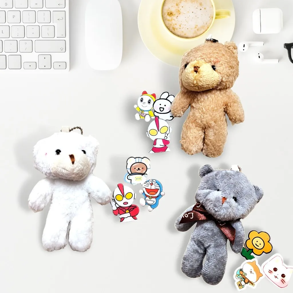 [bộ Phụ Kiện 4 Món] 1 Móc Gấu Treo, 3 Sticker Mica Ghim Balo, Túi Xách - Jerry