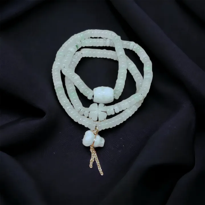 Alternative view of Chuỗi Vòng Tay Dẹt Ngọc Cẩm Thạch Thiên Nhiên Phối Charm - Thắng Giang