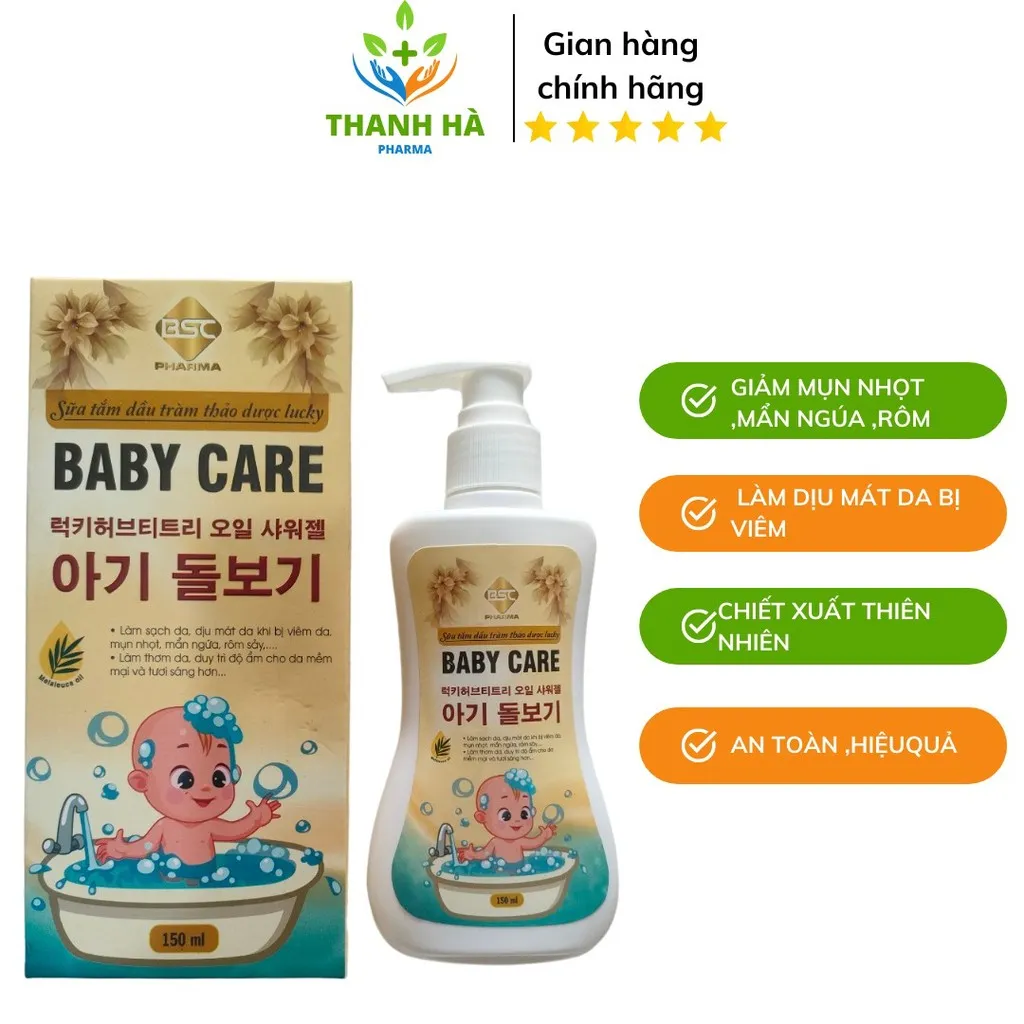 Alternative view of Sữa Tắm Dầu Tràm Thảo Dược Baby Care Ngừa Viêm Da,mụn Nhọt Mẩn Ngứa ,rôm Sảy 150ml - Bsc