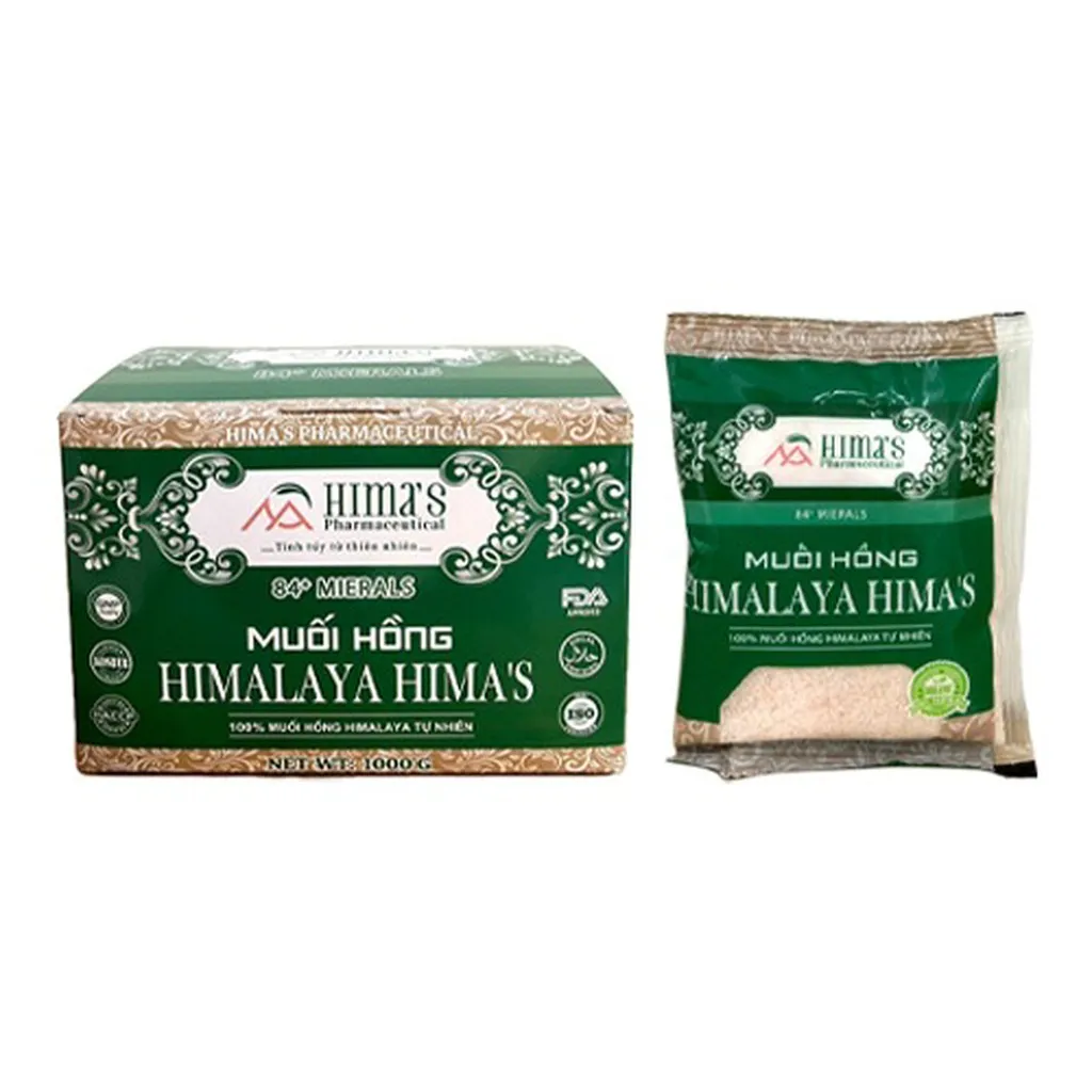 Hộp 10 Gói Muối Hồng Himalaya Hima`s Premium 100g Dạng Mịn - Hima`s Pharmaceutical