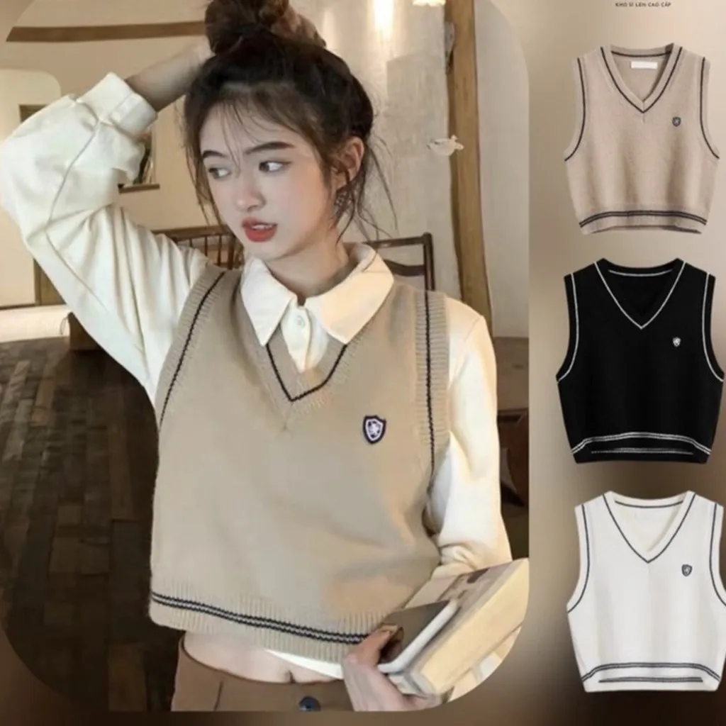 Alternative view of Áo Len Gile Cổ Phối Viền Dáng Croptop Trẻ Trung, Năng Động Sldca205 - Diepchi Fashion