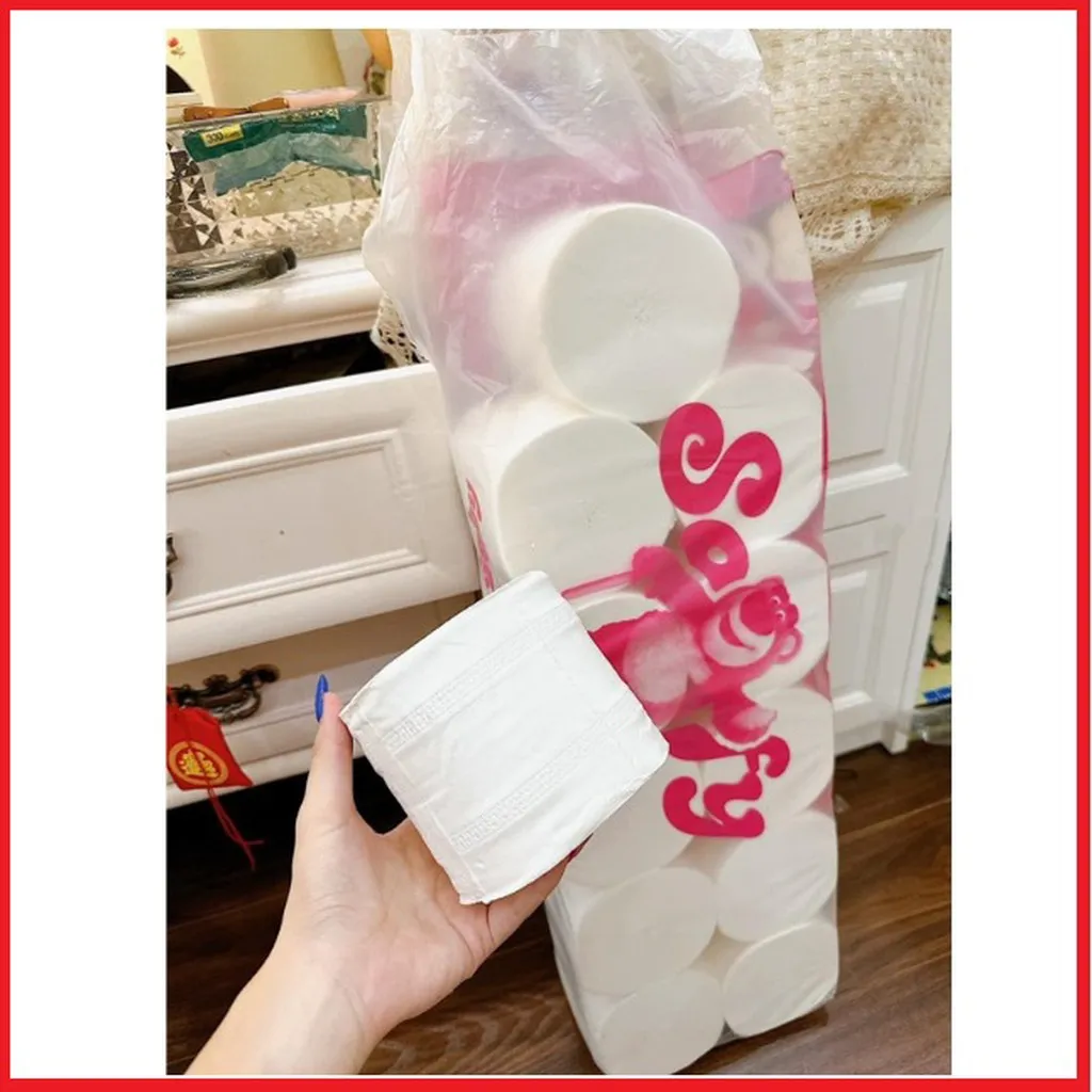 Bịch 12 Cuộn Giấy Vệ Sinh 5 Lớp Hình Gấu Dâu Sofy Siêu Mịn, Siêu Dai Ctb310 - Bechip