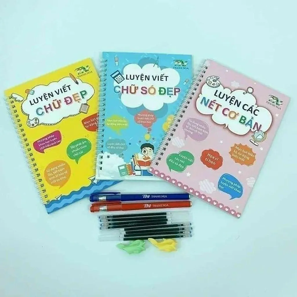 Alternative view of Set 3 Quyển Luyện Viết Thần Kỳ, Set 3 Quyển Luyện Viết Tự Bay Mực Tặng Bút Và Mực Thần Kỳ Ctb320 - Bechip