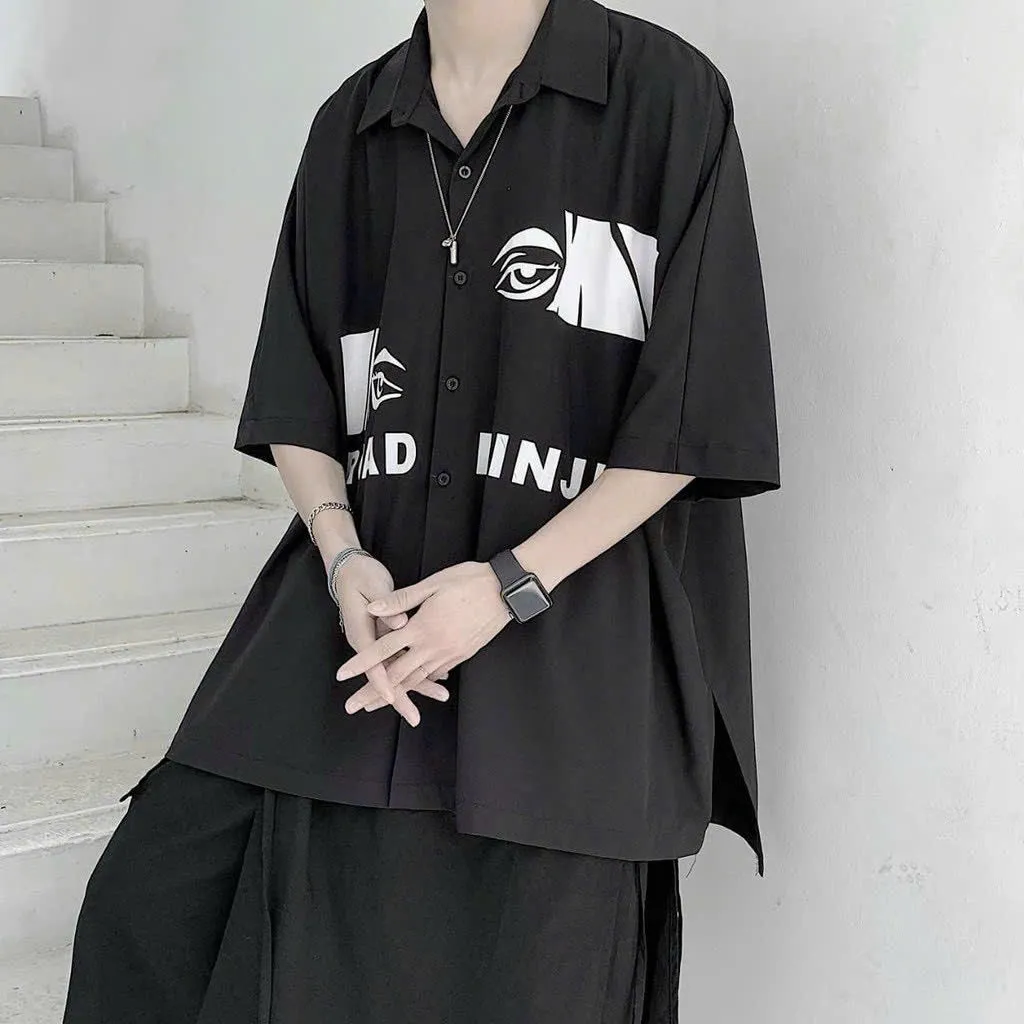 Áo Sơ Mi Nam Nữ Phối Dáng Kiểu Hàn Quốc Hình In Đậm Nét Phong Cách Form Rộng Siêu Ngầu Hàng Hot Trend-htm Fashion