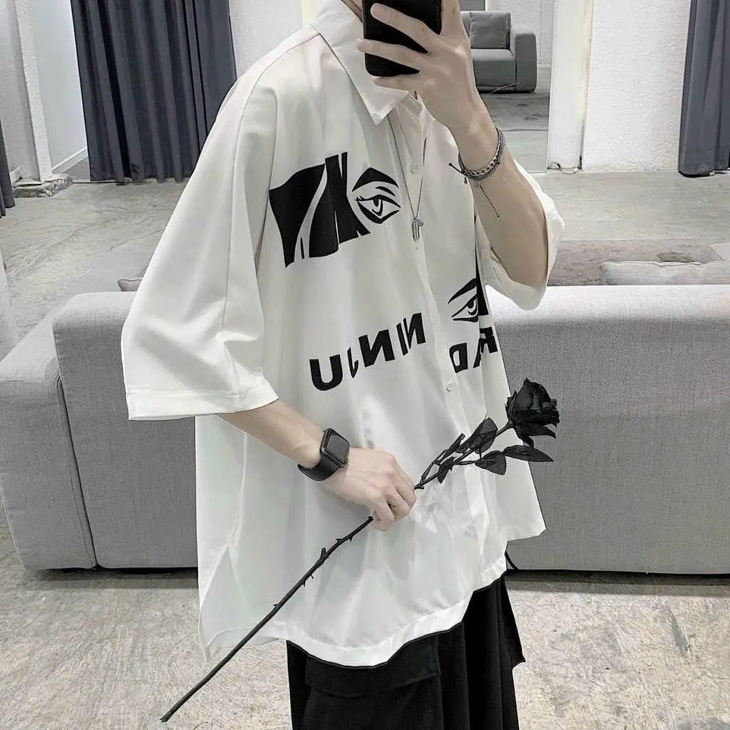 Alternative view of Áo Sơ Mi Nam Nữ Phối Dáng Kiểu Hàn Quốc Hình In Đậm Nét Phong Cách Form Rộng Siêu Ngầu Hàng Hot Trend-htm Fashion