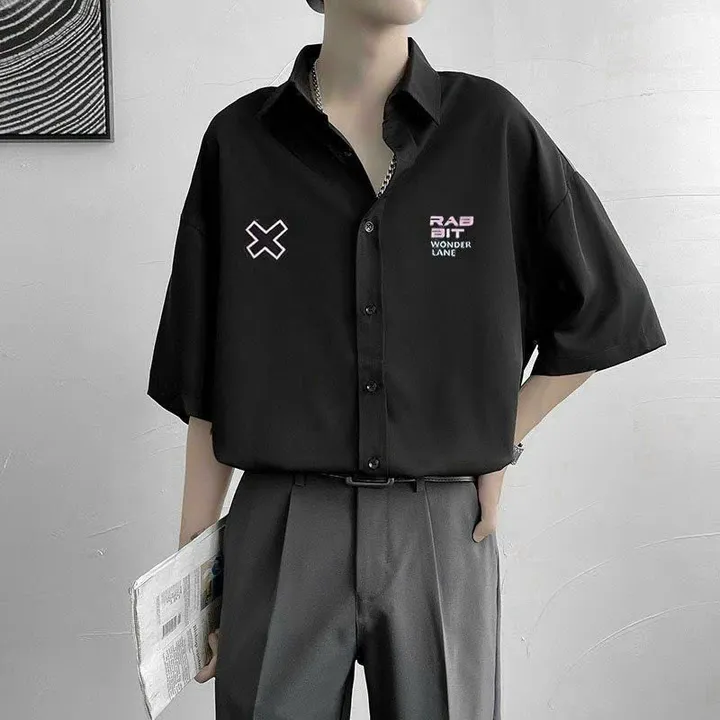 Áo Sơ Mi Nam Form Dáng Tay Lỡ Chất Liệu Vải Mịn Mát Mẻ Hình In Rõ Nét Hàng Hot Trend-htm Fashion