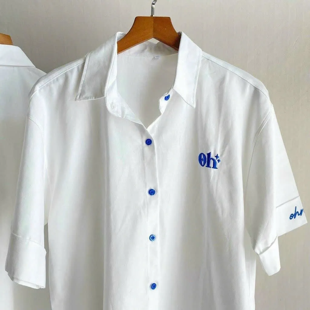 Alternative view of Áo Sơ Mi Nam Nữ Phối Theo Phong Cách Form Rộng Chất Vải Mát Mẻ Hình In Sắc Nét Hàng Hot Trend-htm Fashion
