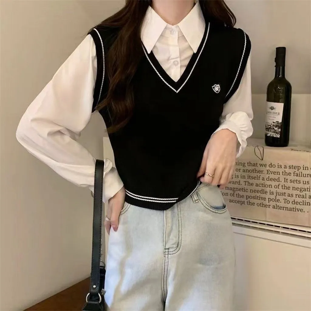 Alternative view of Áo Len Gile Thêu Huy Hiệu Phong Cách Hàn Quốc Slcxa205 - Chipxinhxk