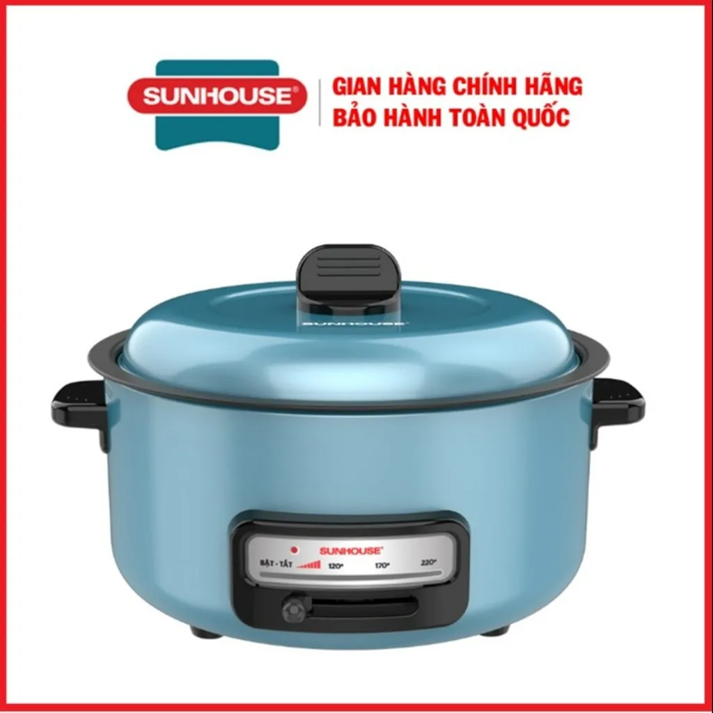 Nồi Lẩu Đa Năng Sunhouse Shd4527 - Lòng Nồi Chống Dính Cao Cấp, Dung Tích 3.5l, Công Suất 1300w Ctb327 - Bechip