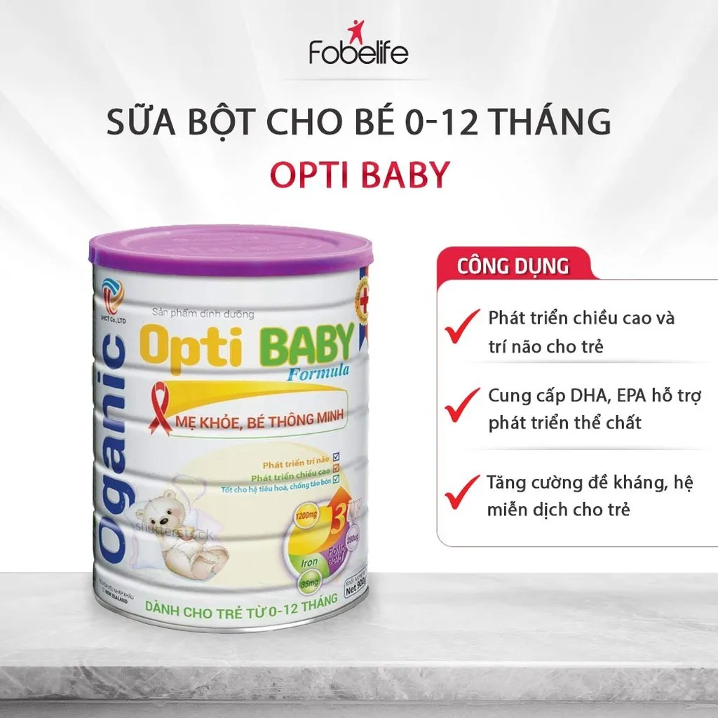 Sữa Bột Cho Bé 0-12 Tháng Tuổi Opti Baby Cung Cấp Dinh Dưỡng Phát Triển Chiều Cao, Não Bộ, Giúp Trẻ Phát Triển Toàn Diện - Fobelife
