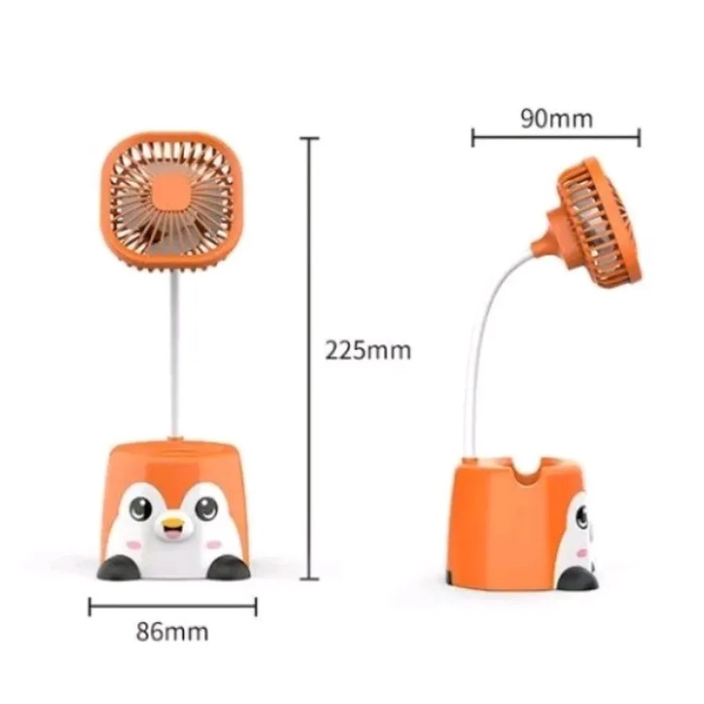 Alternative view of Quạt Mini Tích Điện Để Bàn Kiêm Giá Đỡ Điện Thoại Hình Thú Dễ Thương - Shop Mẹ Bống