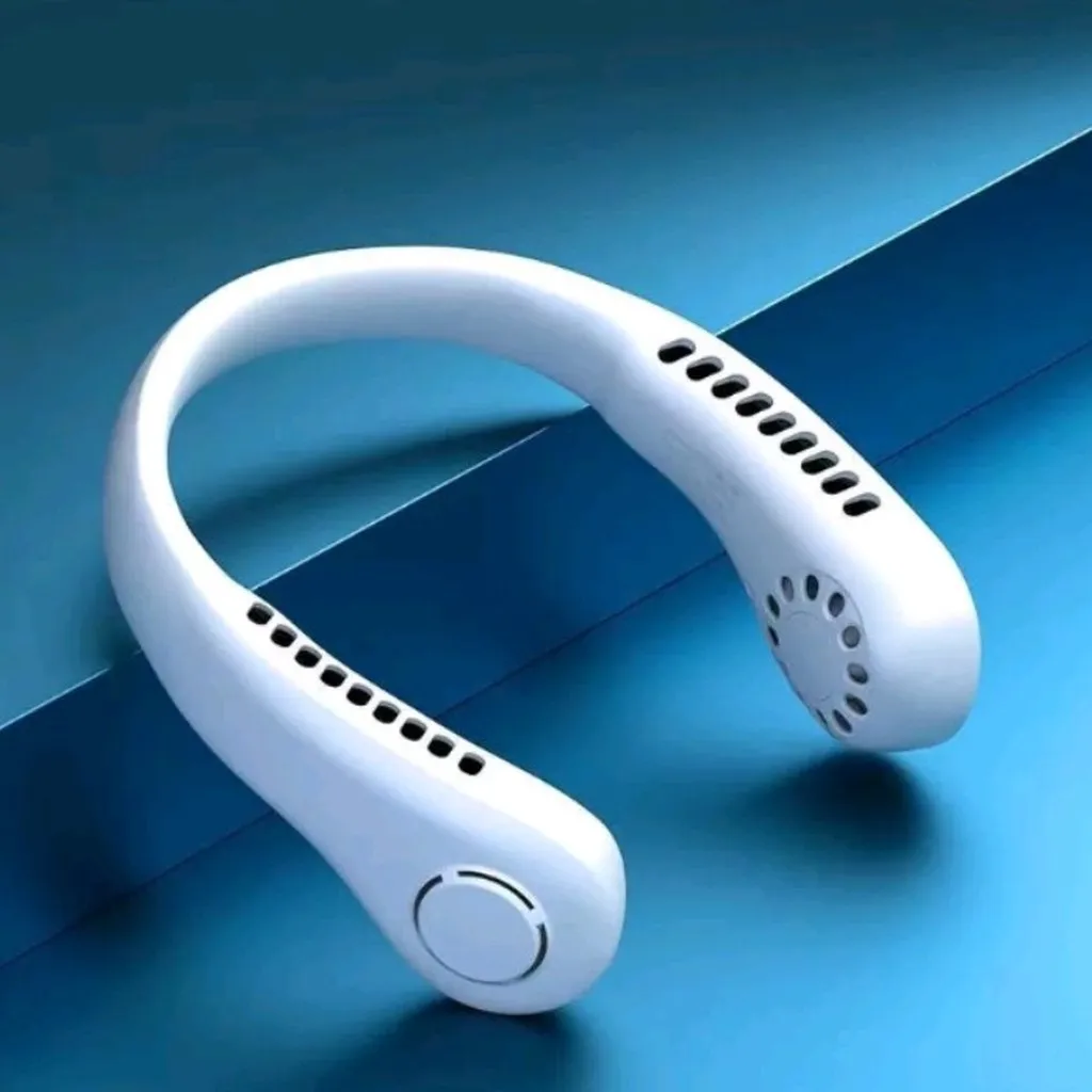 Quạt Đeo Cổ Mini Tích Điện Không Cánh Chạy Êm, Tiện Lợi, Thời Trang - Shop Mẹ Bống