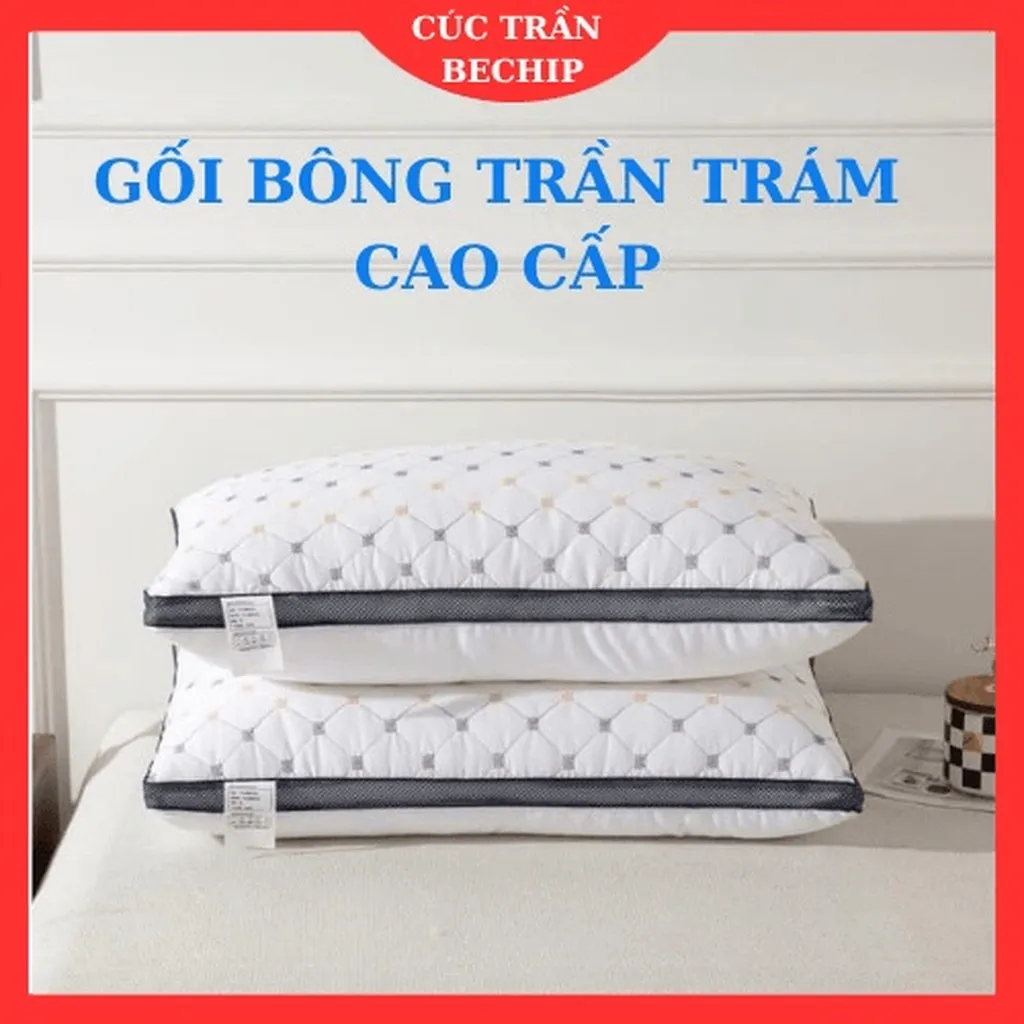 Combo 2 Cái Gối Bông Trần Trám Cao Cấp Loại 1 Ctb335 - Bechip