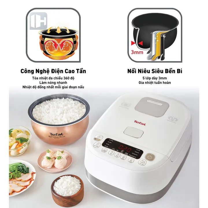 Nồi Cơm Điện Tử Cao Tần Tefal Rk808168 1.5l 1200w - Tefal