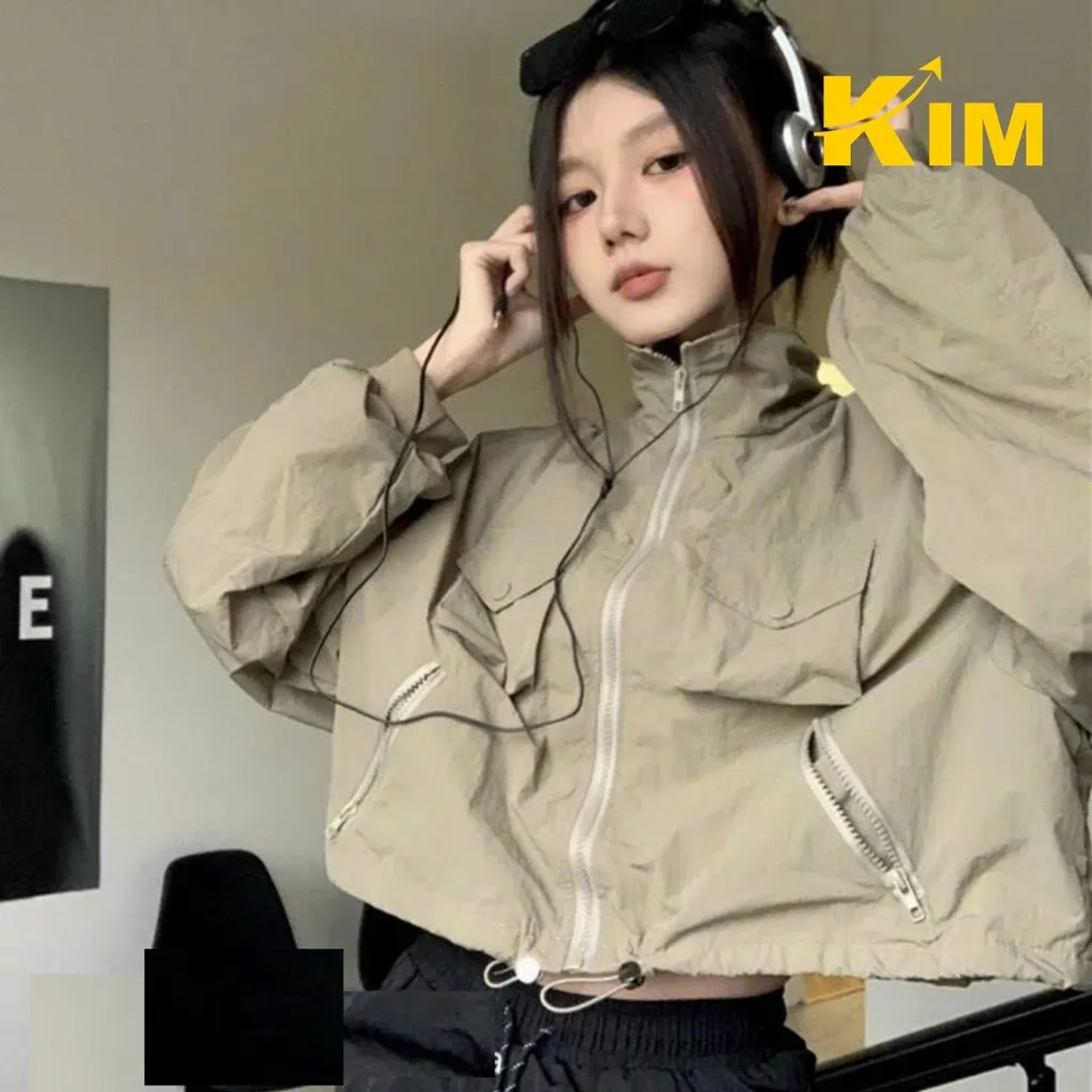 Áo Khoác Dù Nhăn Quảng Châu Cao Cấp Dây Rút Siêu Xinh - Kim
