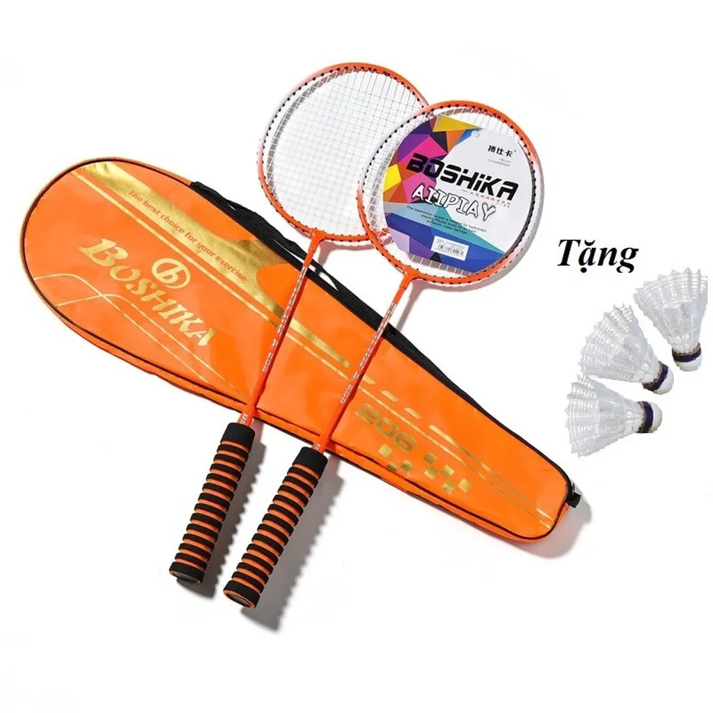 Bộ 2 Chiếc Vợt Cầu Lông Boshika 206 Chất Lượng Cao Tặng Kèm 3 Quả Cầu, Túi Đựng, Bộ Vợt Cầu Lông Boshika - Cheap&good