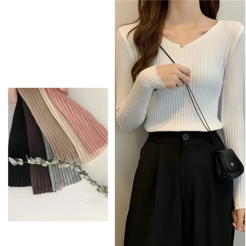 Alternative view of Áo Len Dài Tay Cổ Tim Chất Liệu Len Lông Cừu Mềm Mại Cho Bạn Nữ Sldca64 - Diepchi Fashion