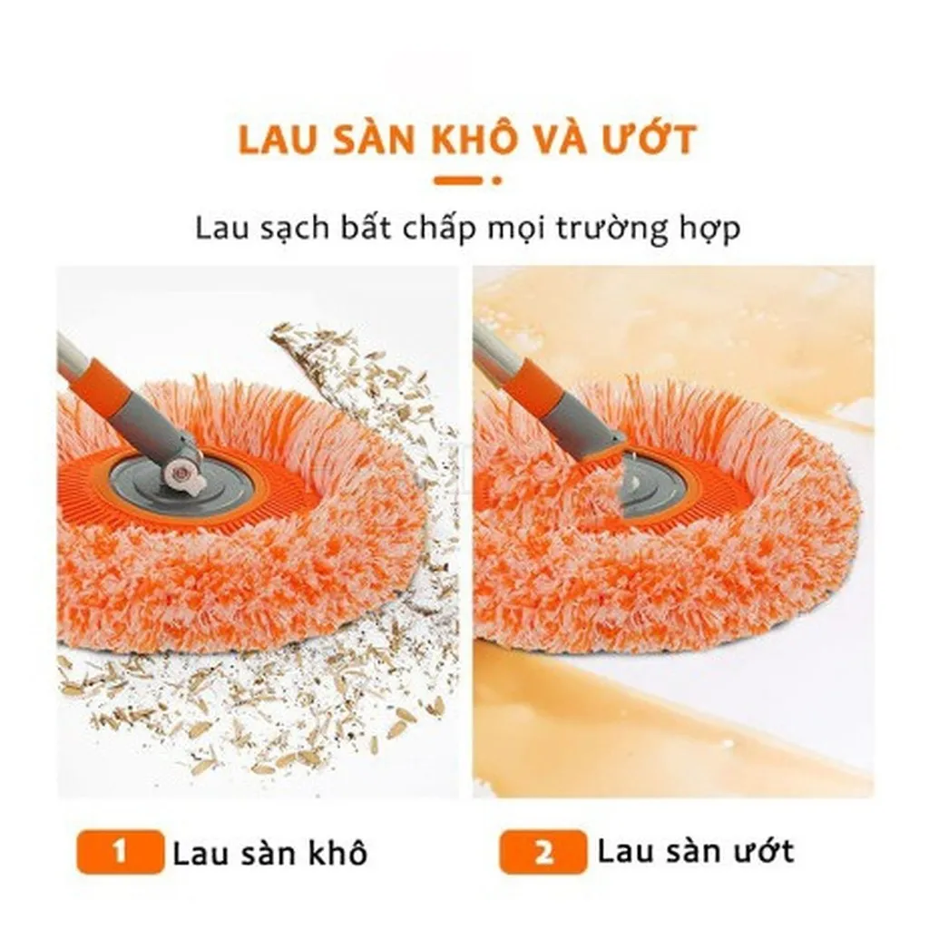 Alternative view of Chổi Lau Đa Năng Tròn Màu Cam - Su