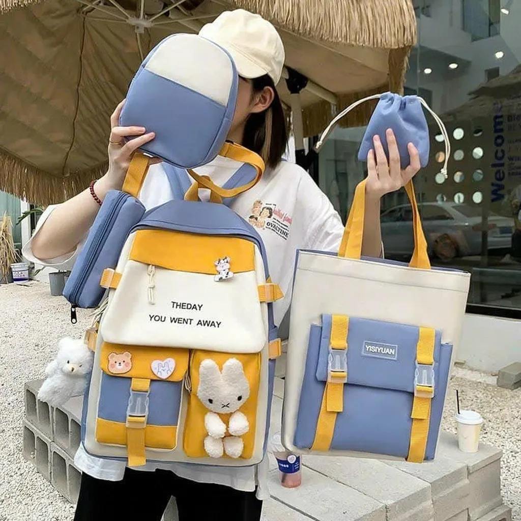 Set Balo 4 Món The Day Phối Màu S05 Phong Cách Ulzzang Vừa A4 Sa123 - Sam Store