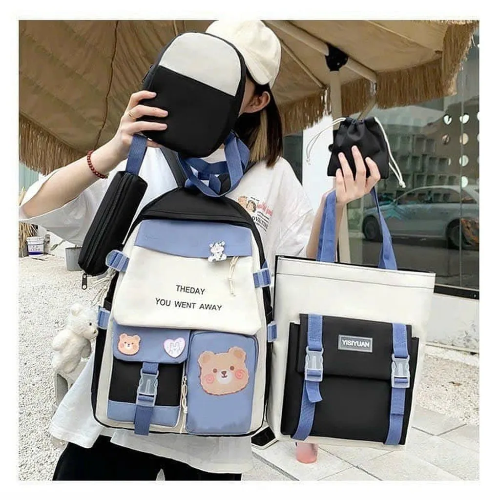 Alternative view of Set Balo 4 Món The Day Phối Màu S05 Phong Cách Ulzzang Vừa A4 Sa123 - Sam Store