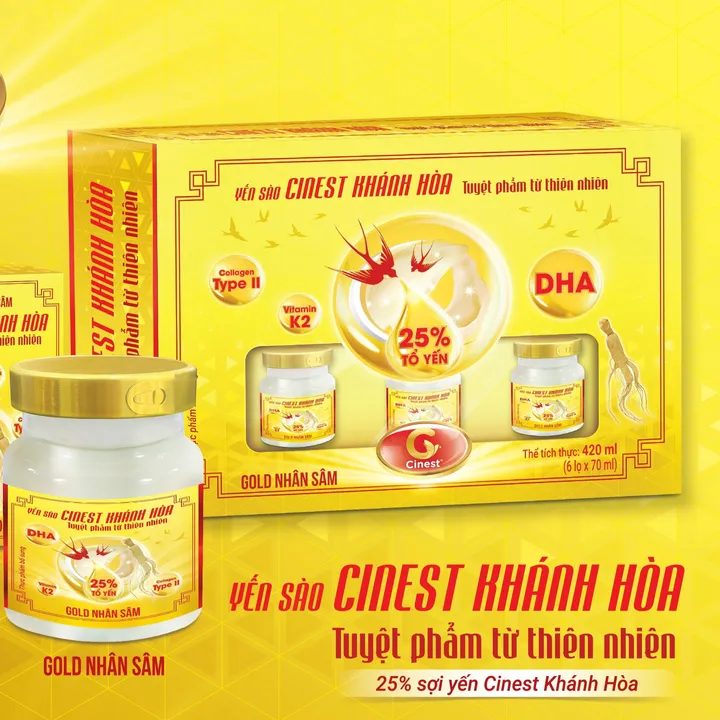 Alternative view of (hộp) Yến Sào Cinest 25% Gold Nhân Sâm - Franci