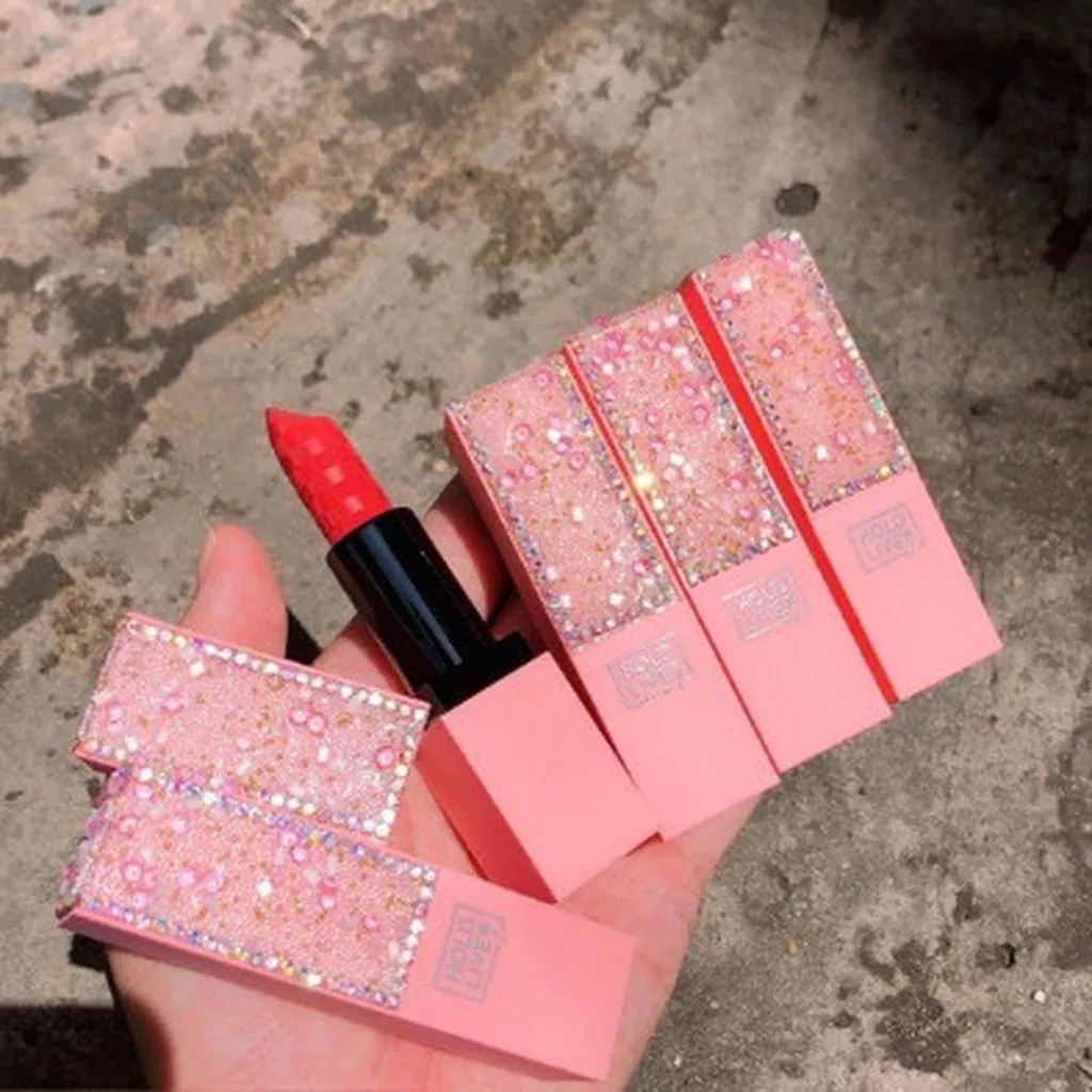 Son Holdlive 7 Đính Đá Drill Girl Lipstick Vỏ Hồng - Gdn