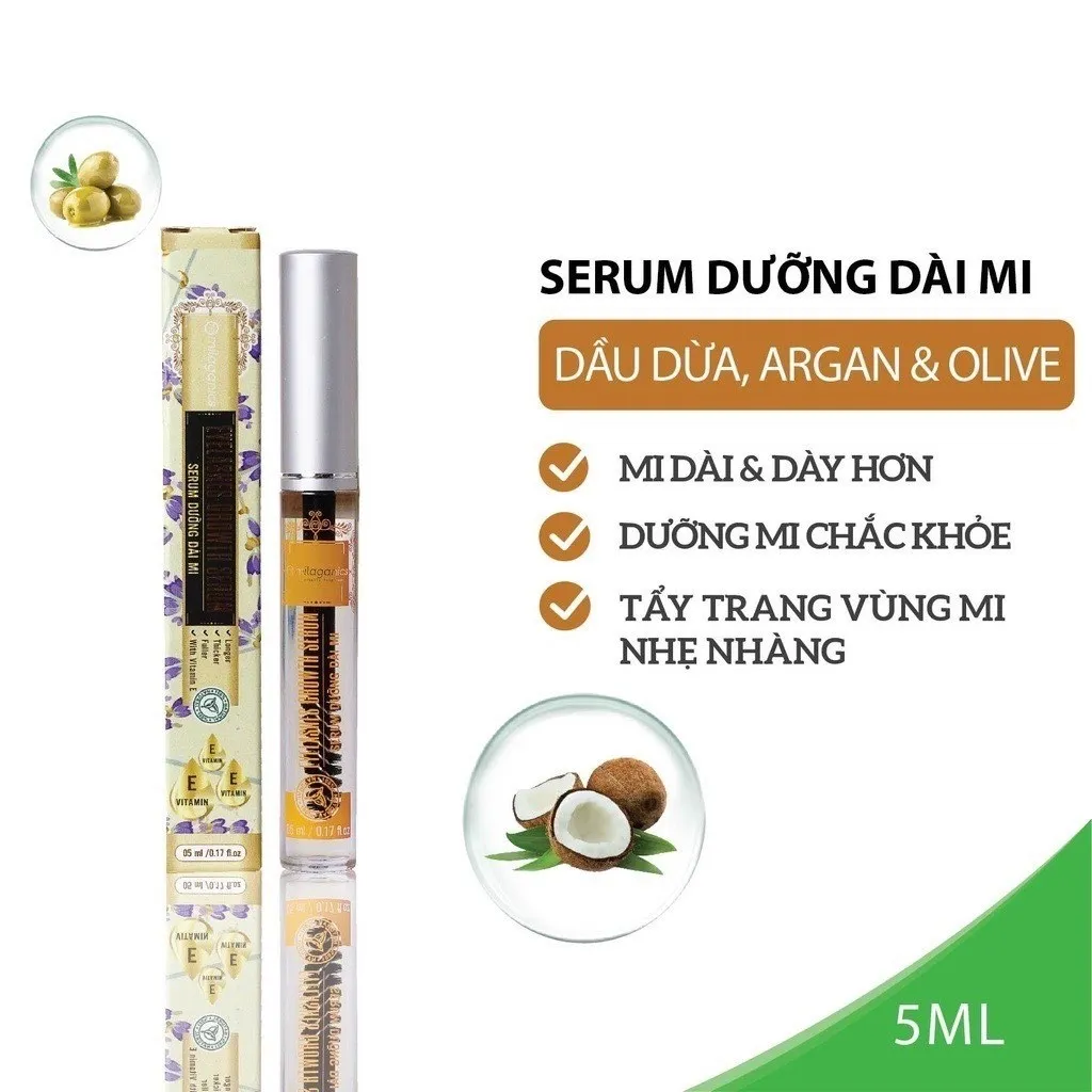 Serum Dưỡng Dài Mi Từ Dầu Nguyên Chất (dừa, Olive, Argan) 5ml- Milaganics