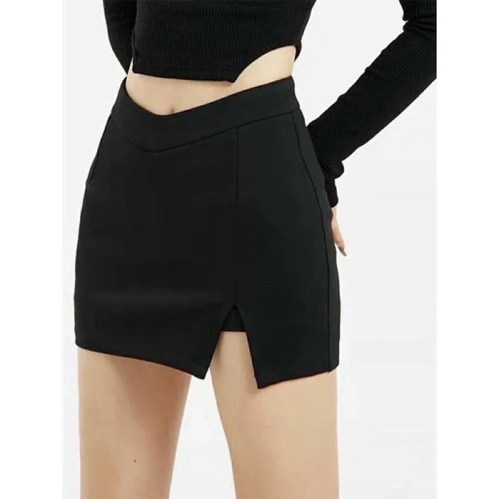 Alternative view of Chân Váy Lưng V Tim Xẻ Tà Kiểu Vải Poly Co Giãn Rẽ Vải Chất Lượng - Lê Phương Boutique