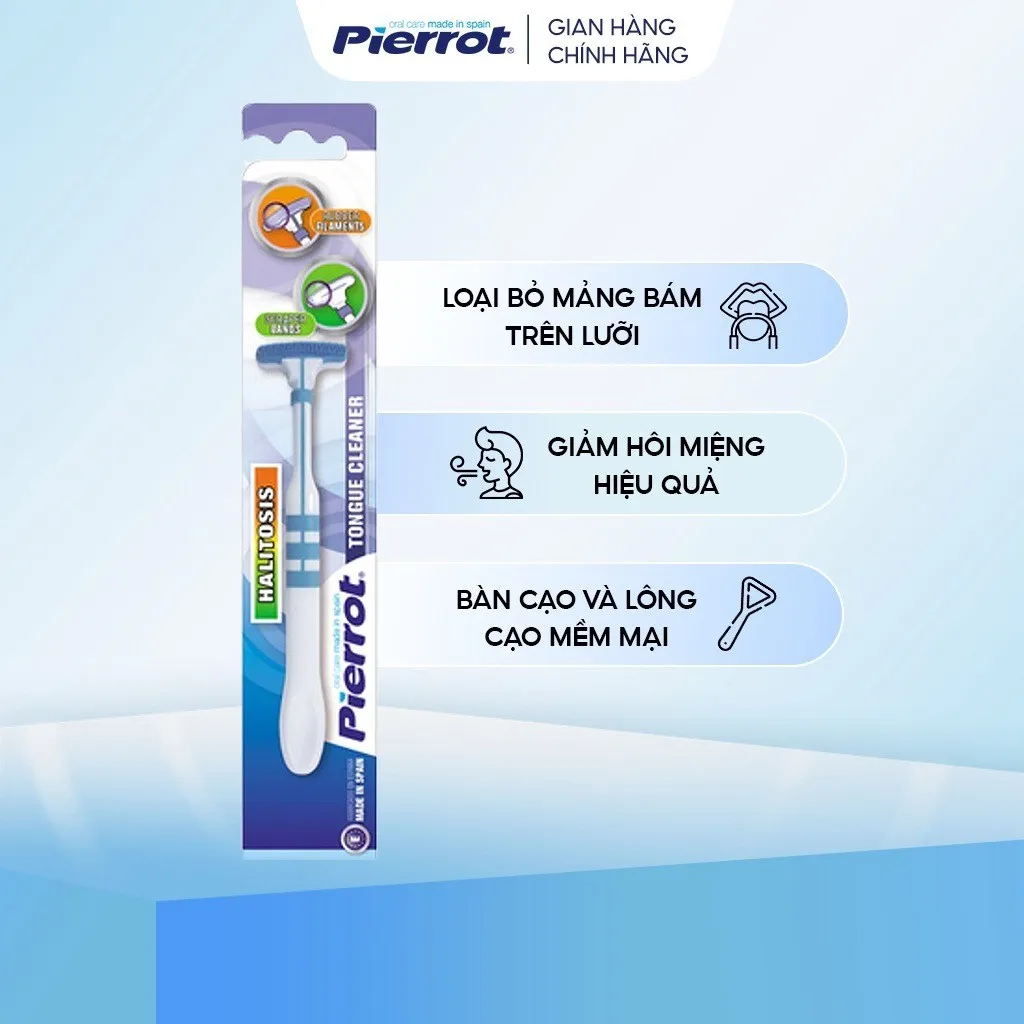 Dụng Cụ Cạo Lưỡi, Vệ Sinh Lưỡi Giúp Giảm Hôi Miệng, Dụng Cụ Nạo Lưỡi Cao Cấp - Pierrot