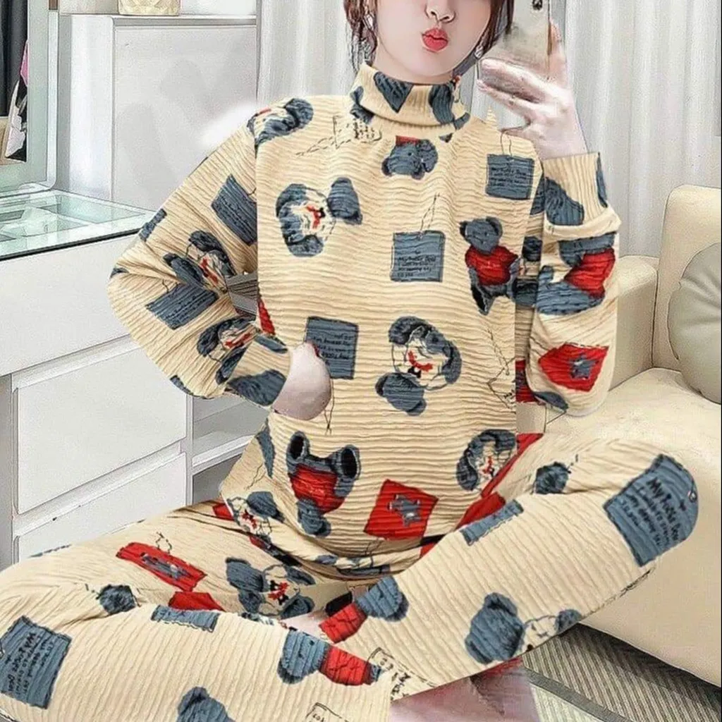 Set Đồ Bộ Nữ Ủ Kem Xốp Nhật Tay Dài Quần Dài Dưới 65kg - Shop Mẹ Bống