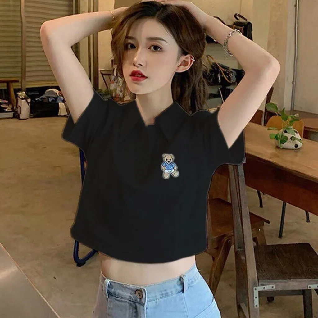 Alternative view of Áo Croptop Họa Tiết Gấu - Lê Phương Boutique