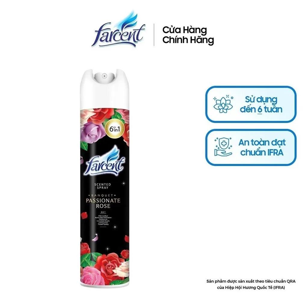 Chai Xịt Phòng Hương Hoa Hồng Farcent 320ml - Farcent