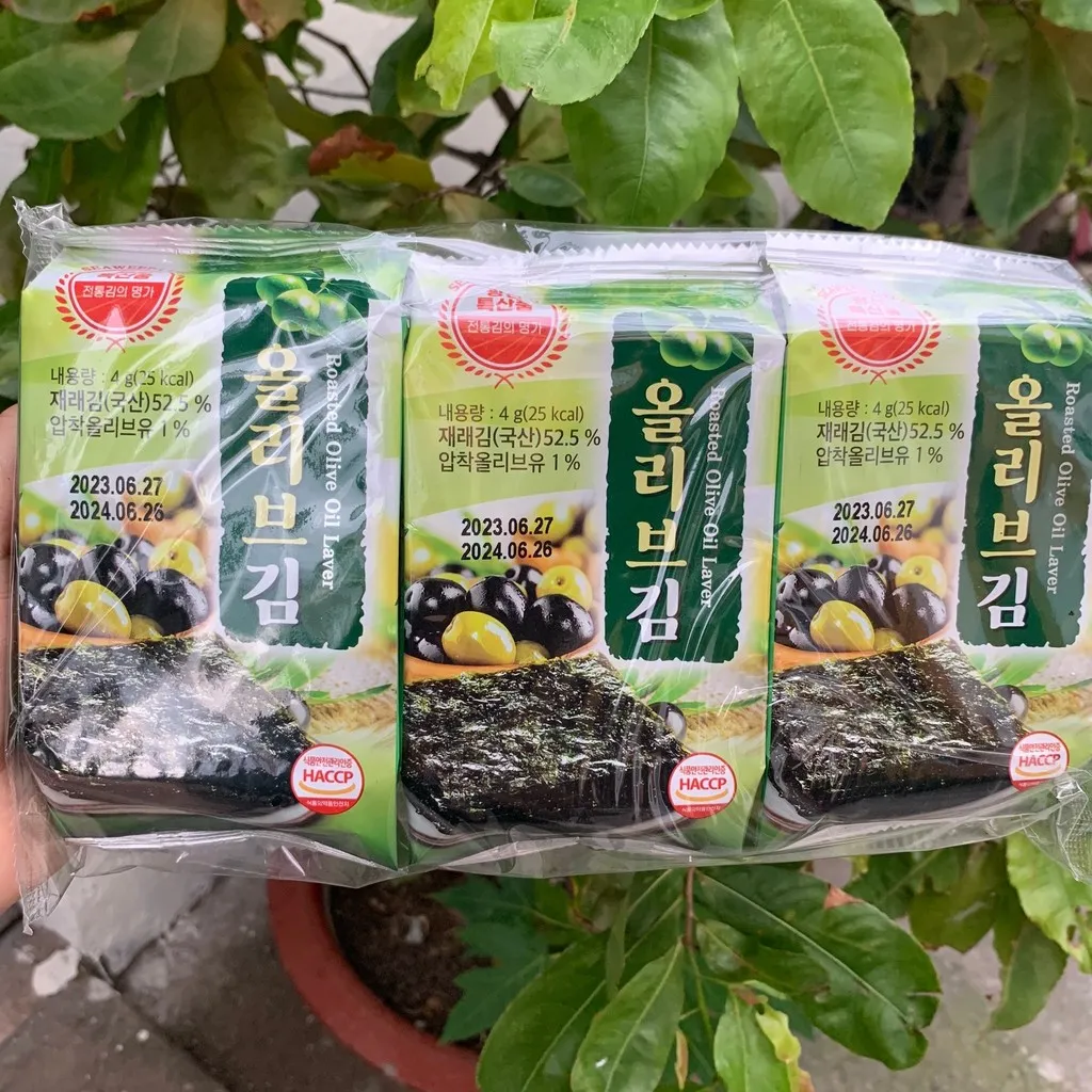 Alternative view of Lốc 3 Gói Rong Biển Ăn Liền Cuôn Cơm Olive Gwangcheon Haejeo Hàn Quốc