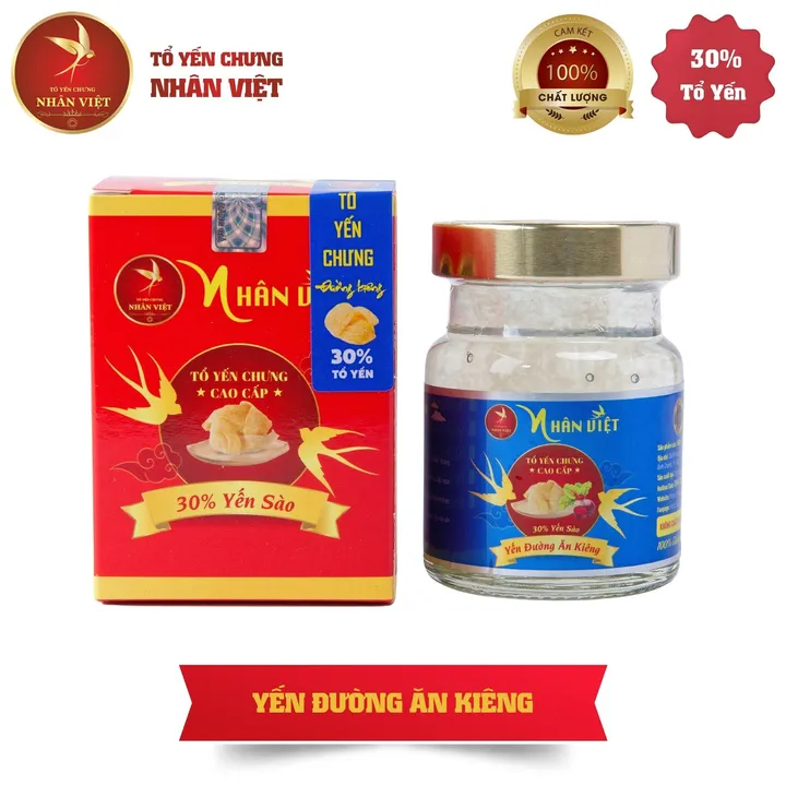 [7 Hũ Tặng 1] Yến Sào 30% Yến Chưng Đường Kiêng Nhân Việt Hũ 70ml - Nhân Việt