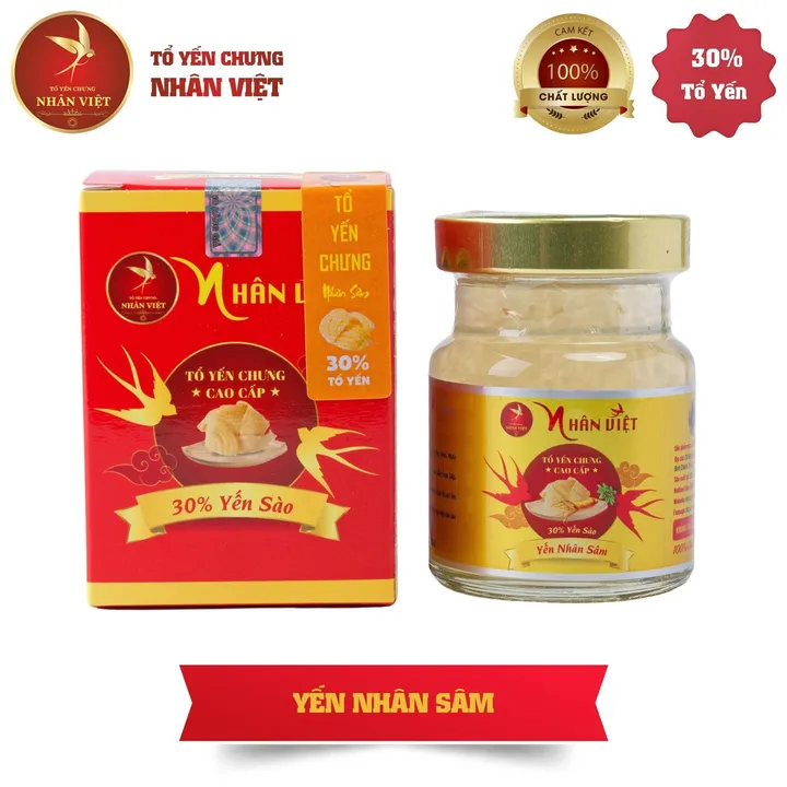 [7 Hũ Tặng 1] Yến Sào 30% Yến Chưng Nhân Sâm Nhân Việt Hũ 70ml - Nhân Việt