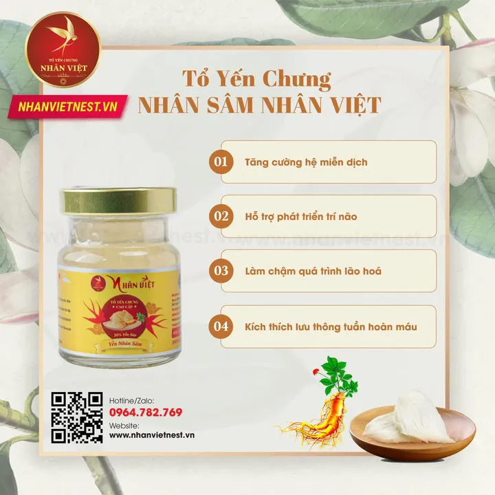 Alternative view of [7 Hũ Tặng 1] Yến Sào 30% Yến Chưng Nhân Sâm Nhân Việt Hũ 70ml - Nhân Việt