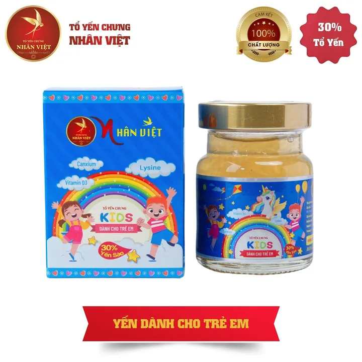 [7 Hũ Tặng 1] Yến Sào 30% Yến Chưng Sẵn Cho Bé Nhân Việt Kids Giúp Bé Ăn Ngon, Cao Lớn Hũ 70ml - Nhân Việt