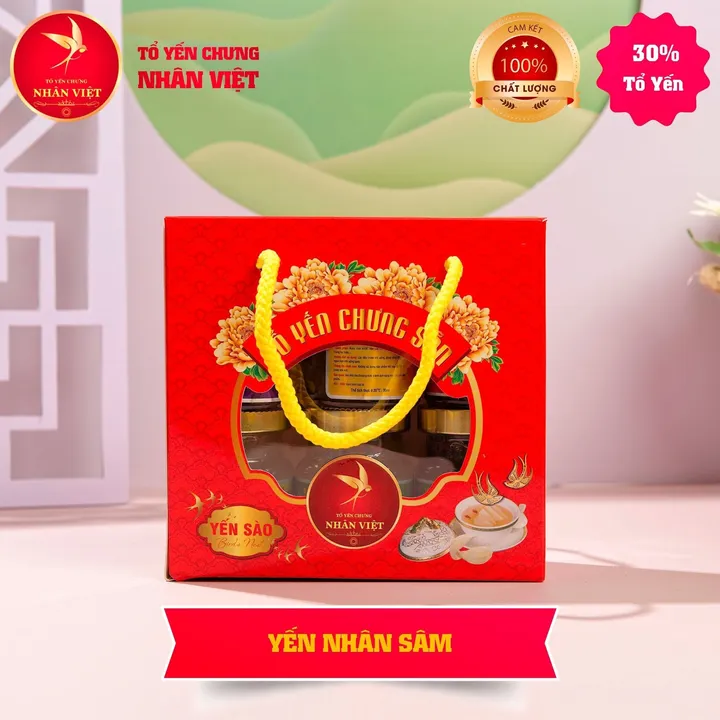 [2 Lốc Tặng 1 Hũ] Lốc 6 Hũ Yến 30% Yến Sào Chưng Nhân Sâm Nhân Việt - Nhân Việt