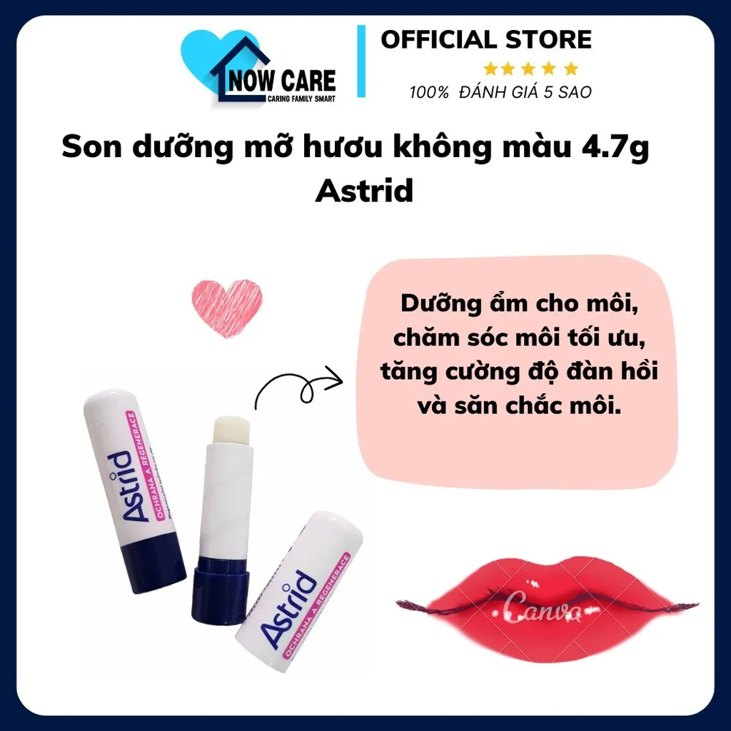 Son Dưỡng Mỡ Hươu Không Màu 4.7g - Astrid