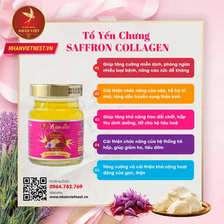 Alternative view of [2 Lốc Tặng 1 Hũ] Lốc 6 Hũ Yến 30% Yến Saffron Collagen Nhân Việt Hũ 70ml - Nhân Việt