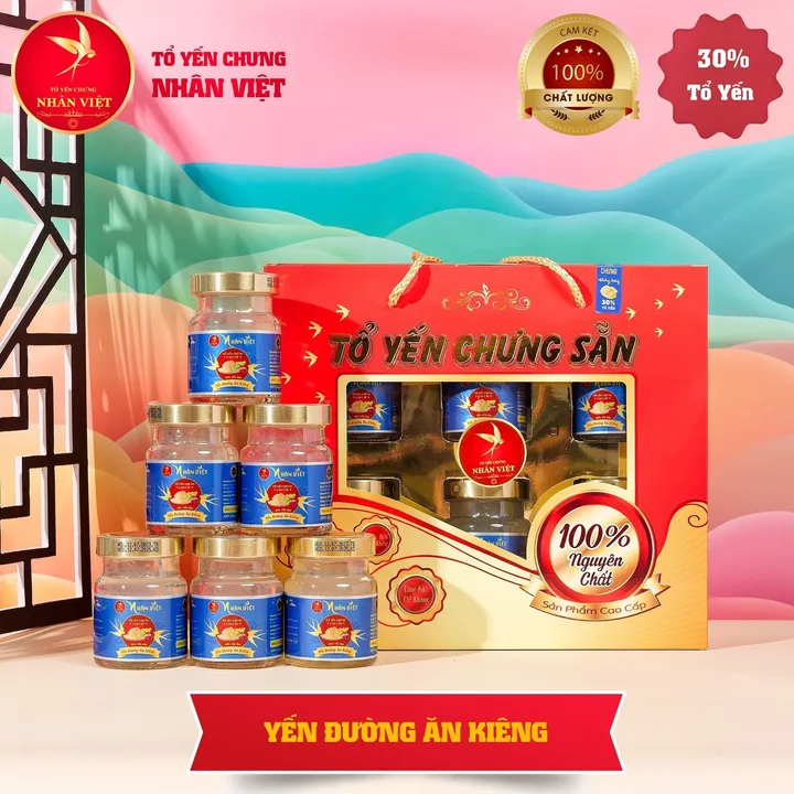 Lốc 6 Hũ Yến Sào 30% Yến Chưng Đường Kiêng Nhân Việt Hũ 70ml - Nhân Việt