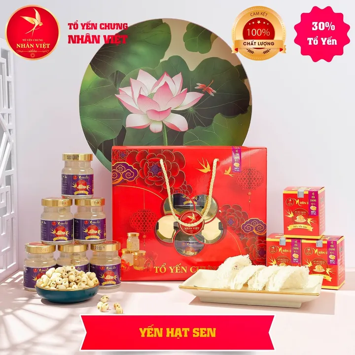 Lốc 6 Hũ Yến Sào 30% Yến Chưng Hạt Sen Nhân Việt Hũ 70ml - Nhân Việt